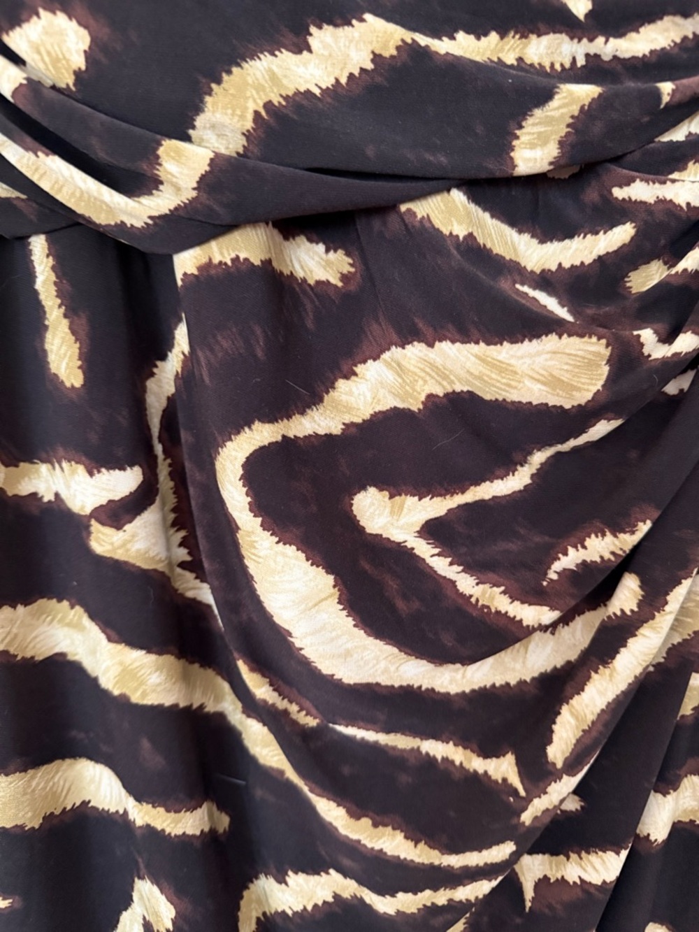 Ralph Lauren Sleeveless Brown & Tan Animal Print V-Neck Dress - Picture 4 of 10